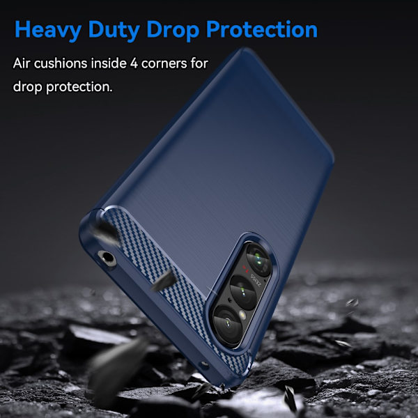 SKALO Sony Xperia 1 VI Armor Carbon Iskunkestävä TPU suojakuori - Valitse väri Blue
