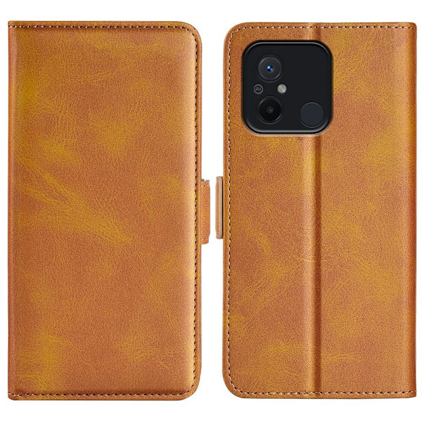 SKALO Xiaomi Redmi 12C 4G Premium Wallet Lompakkokotelo - Vaaleanruskea Light brown