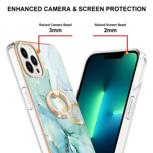 SKALO iPhone 14 Pro Marmori TPU suojakuori rengas - #4 Multicolor