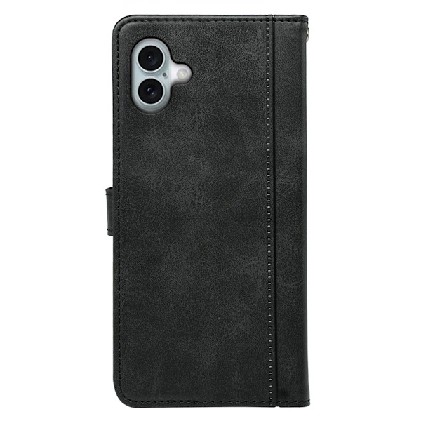 SKALO iPhone 16 Plus Plånboksfodral i PU-Läder - Svart Svart