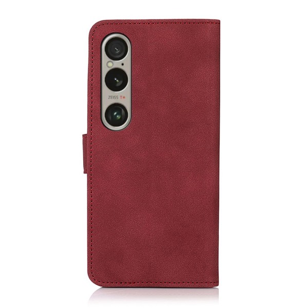 SKALO Sony Xperia 1 VI KHAZNEH Lompakkokotelo PU-nahasta - Punainen Red