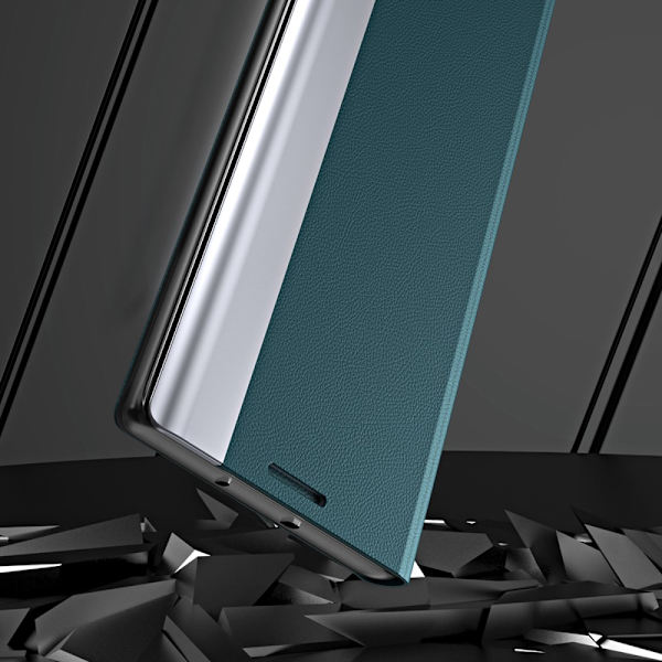 SKALO Xiaomi Redmi Note 13 Pro 5G Ultraslim PU nahkakotelo - Musta Black