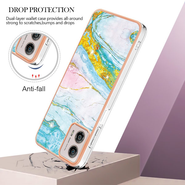 SKALO Motorola Moto G53 5G Marmori TPU kuori - #1 Multicolor