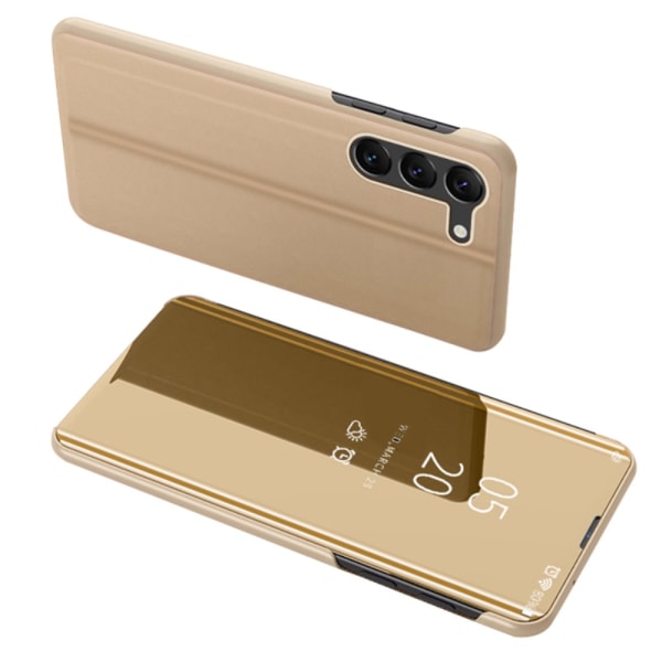 SKALO Samsung S24+ Clear View Spegel fodral - Guld Guld