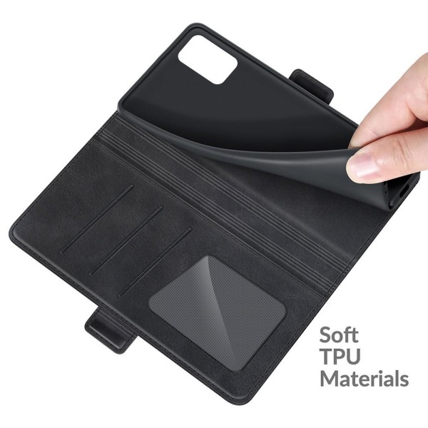 SKALO Samsung A02s / A03s Premium Wallet Case - musta Black