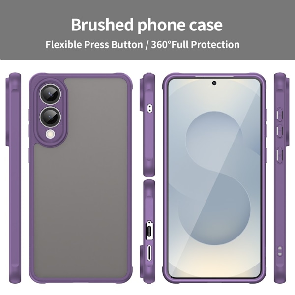 SKALO Samsung S25 Edge Color Bumper Frosted Cover - Lilla Purple
