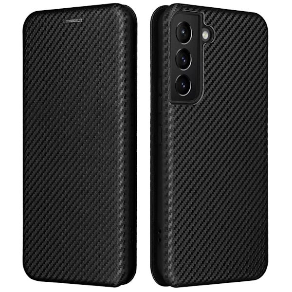 SKALO Samsung S22 Carbon Fiber Plånboksfodral - Svart Svart