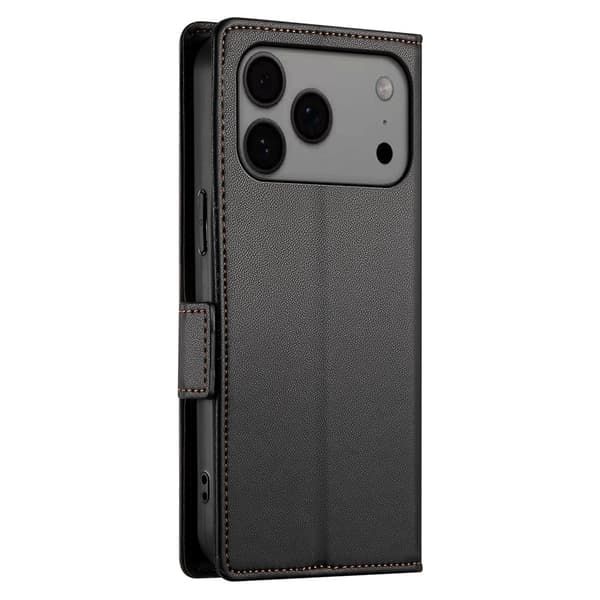 SKALO PU-læder Flip Cover til iPhone 18 Pro Max - Sort Black