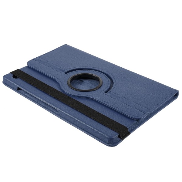 SKALO Samsung Tab A9+ 360 Litchi Flip Cover - Mørkeblå Dark blue