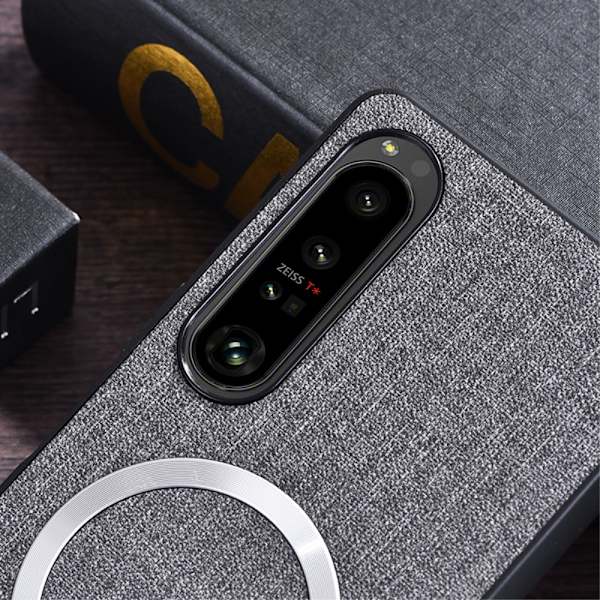 SKALO Sony Xperia 1 VI Hybrid Magnetring Tyg Skal - Svart Svart