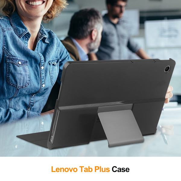 SKALO Lenovo Tab Plus 11.5" Duofold PU-læder Cover - Sort Black