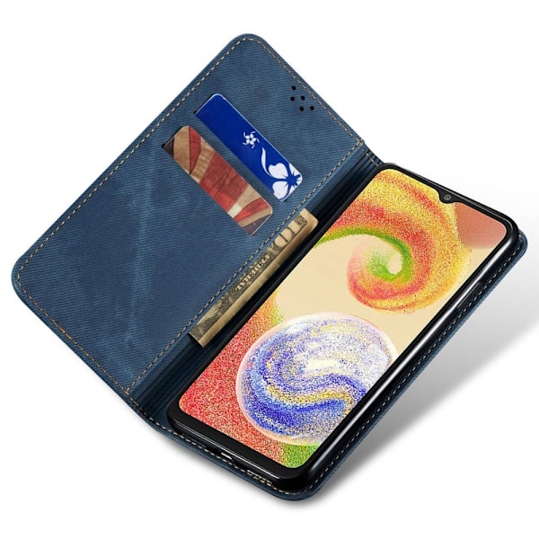 SKALO Samsung S25 Edge Jeans Lompakkokotelo - Sininen Blue