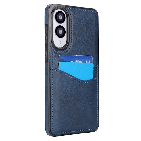 SKALO Samsung S25 Edge PU-Nahkainen Korttikotelo Suojakuori - Sininen Blue