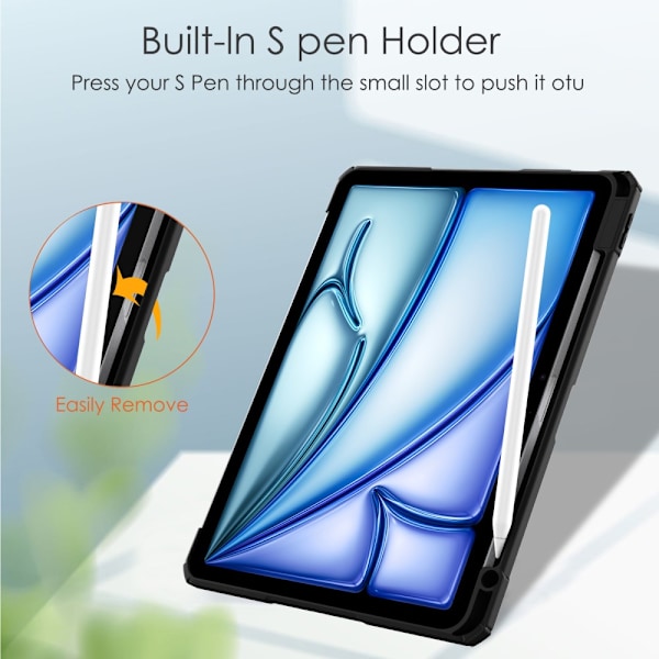 SKALO iPad Air 11 (2024) Trifold Etui med gennemsigtig bagside - Sort Black