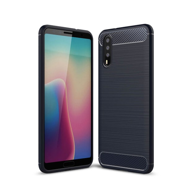 SKALO Huawei P20 Armor Carbon Iskunkestävä TPU suojakuori - Valitse väri Blue