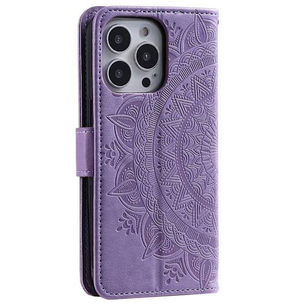SKALO iPhone 16 Pro Mandala Plånboksfodral - Lila Lila