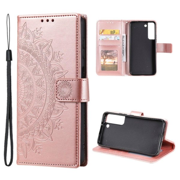 SKALO Samsung S22 Mandala pung etui - rosa guld Pink gold