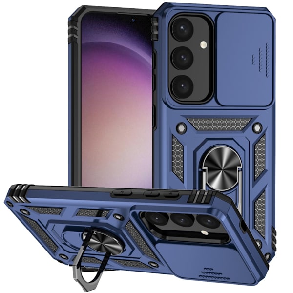 SKALO Samsung S24 Armor hybridi metallirengas kameran liukusäädin - Sininen Blue