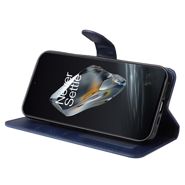 SKALO OnePlus 12R 5G PU-nahkainen Lompakkokotelo - Valitse väri Blue
