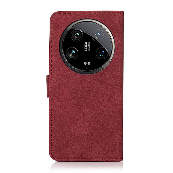 SKALO Xiaomi 14 Ultra 5G KHAZNEH Lompakkokotelo PU-nahasta - Punainen Red