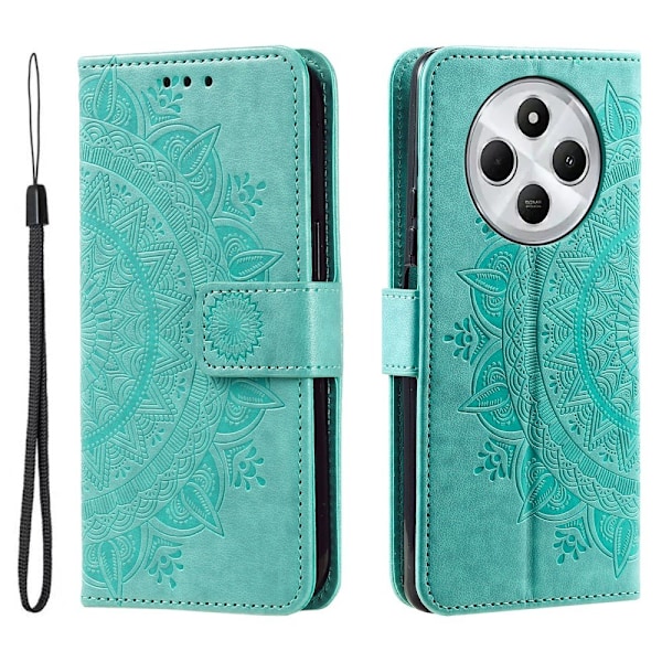SKALO Xiaomi Redmi 14C Mandala Flip Cover - Turkis Turquoise