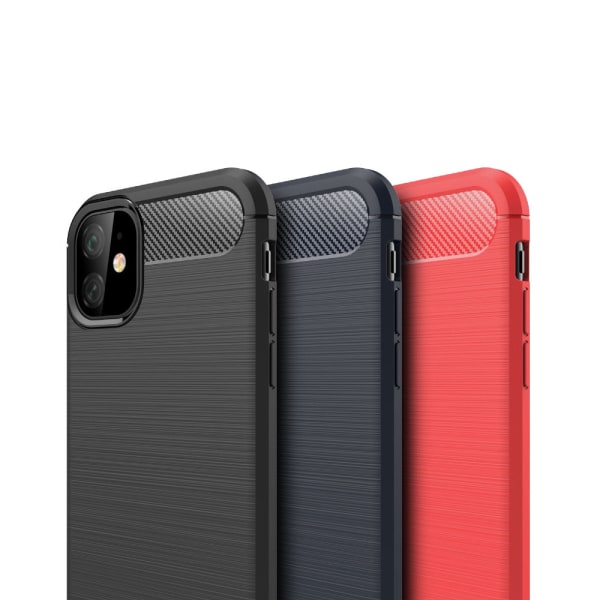 SKALO iPhone 11 Armor Carbon Iskunkestävä TPU suojakuori - Valit Grey