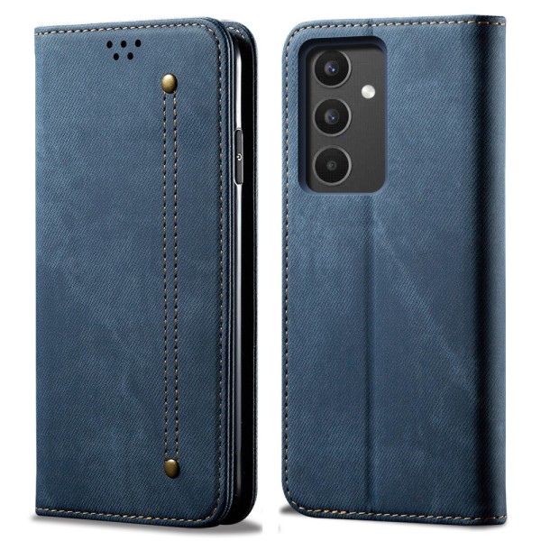 SKALO Samsung A34 5G Jeans Plånboksfodral - Blå Blå