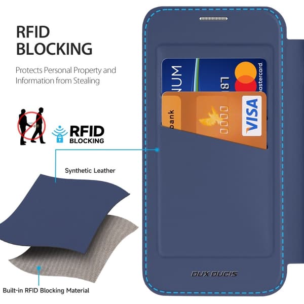 DUX DUCIS iPhone 16e Skin X Pro Plånbok - Blå Blå