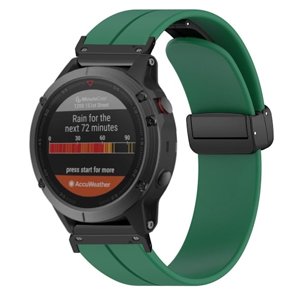 SKALO Silikonarmband metallspänne Garmin Fenix 7/7 Pro 47mm - Fler färger Grön