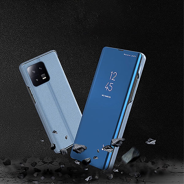 SKALO Xiaomi 13 5G Clear View Mirror Lompakko - Ruusukulta Pink gold