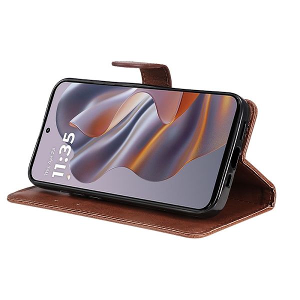 SKALO Motorola Edge 50 Neo 5G PU-Läder Plånboksfodral - Fler färger Brun