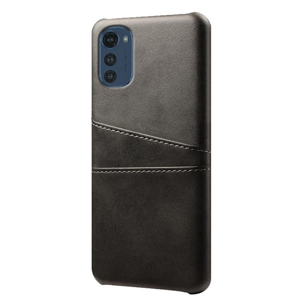 SKALO Motorola Moto E32/E32s PU-læder Kortholder Cover - Sort Black