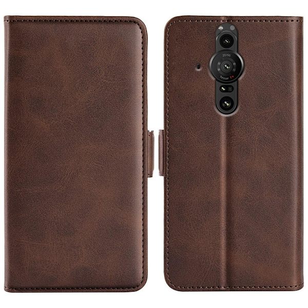 SKALO Sony Xperia PRO-I Premium Wallet Lompakkokotelo - Ruskea Brown