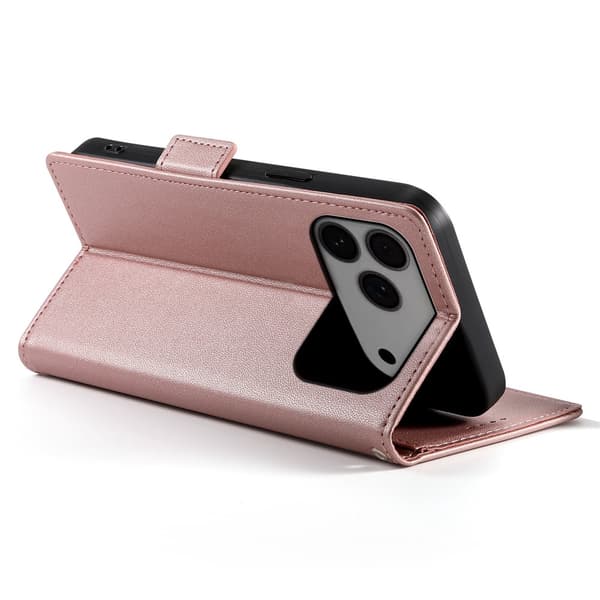 SKALO PU-Läder Plånboksfodral för iPhone 18 Pro Max - Roséguld Rosa guld
