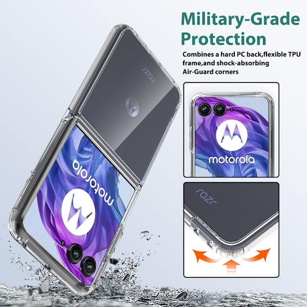 SKALO Motorola Razr 50 Ultra 5G TPU Clear Hybrid Cover - Gennemsigtig Transparent