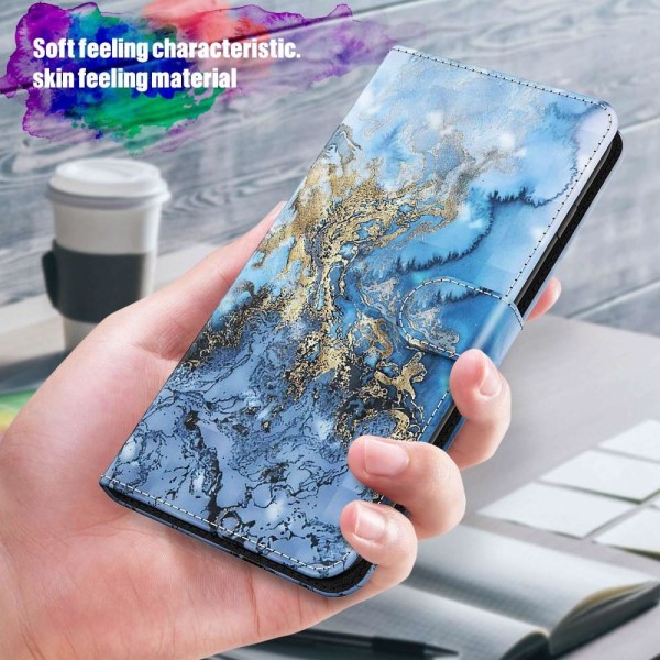 SKALO Samsung A34 5G Marmor 3D Plånboksfodral multifärg