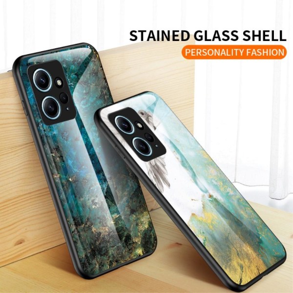 SKALO Xiaomi Redmi Note 12 4G Marmor Härdat Glas TPU-skal - Motiv 4 multifärg