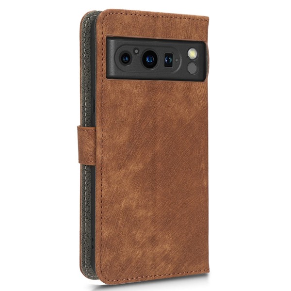 SKALO Google Pixel 8 Pro Flip Cover m. pung i PU-læder - Brun Brown