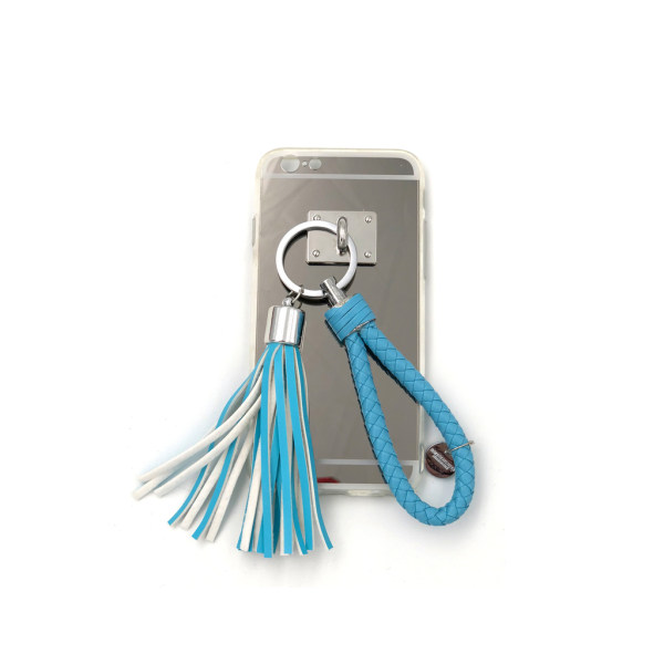Bling Mirror -kuori tupsulla ja nauhalla iPhone 6 / 6S - enemmän värejä Blue