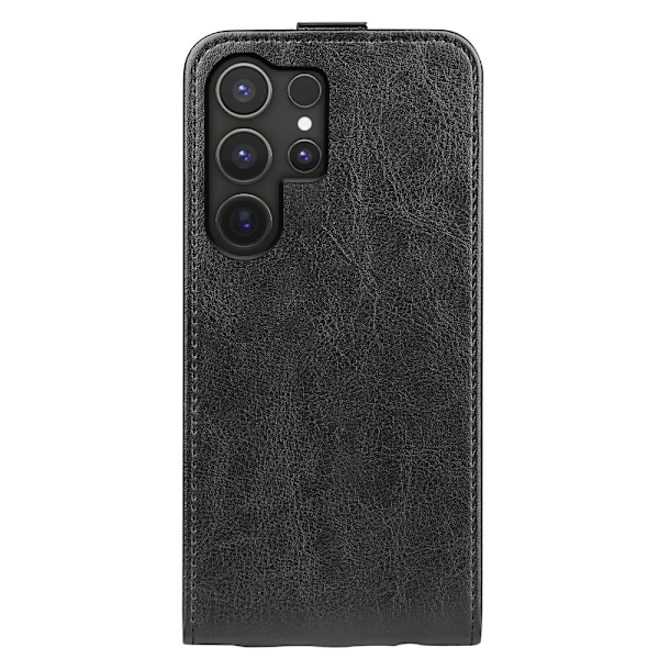 SKALO Samsung S25 Ultra Vertical Flip PU-Läder Plånboksfodral - Svart Svart