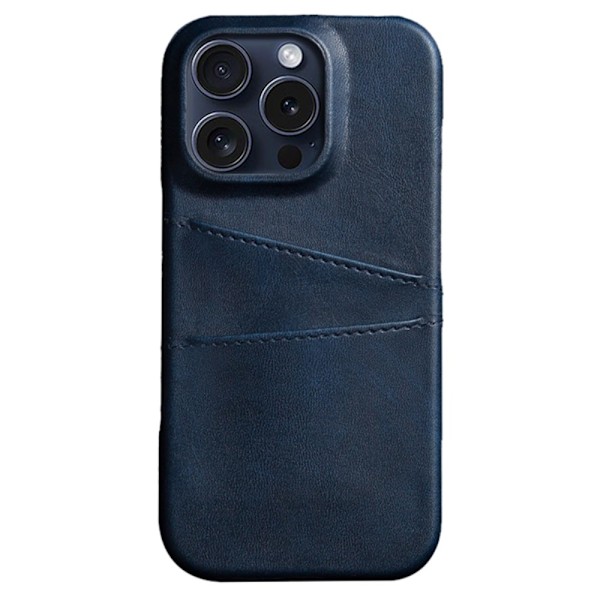 SKALO iPhone 16 Pro Max PU-Läder Korthållare Skal - Blå Blå