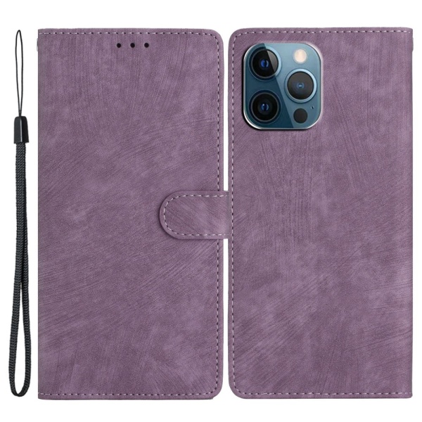 SKALO iPhone 15 Pro Max Flip Cover m. pung i PU-læder - Lilla Purple