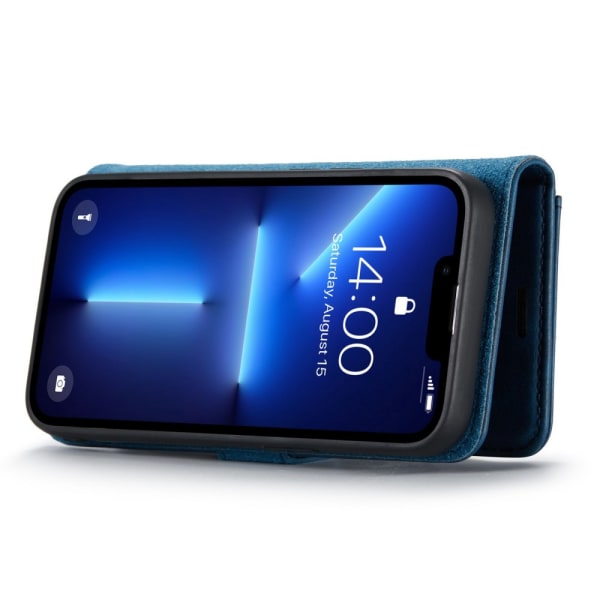 DG MING iPhone 14 Pro 2-i-1 Magnet Plånboksfodral - Blå Blå