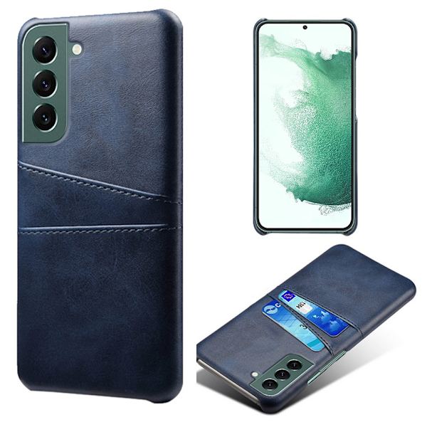 SKALO Samsung S24 PU-nahkainen Suojakuori Lompakolla - Sininen Blue