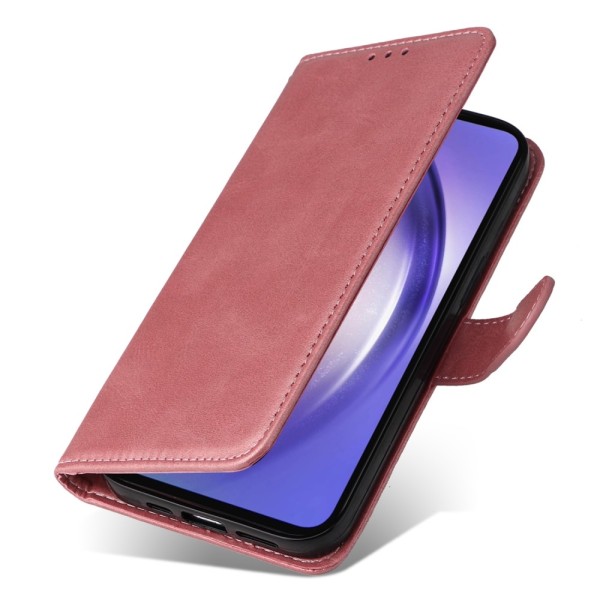 SKALO Samsung A55 5G PU-Läder Plånboksfodral - Fler färger Rosa