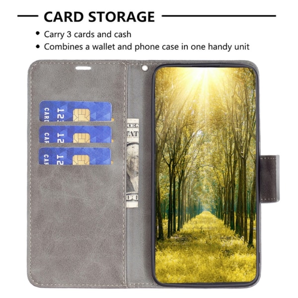 SKALO iPhone 15 Plus Plånboksfodral i PU-Läder - Grå grå