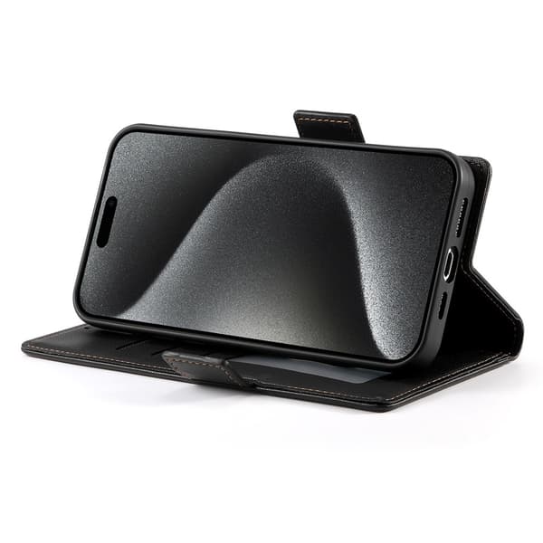 SKALO PU-læder Flip Cover til iPhone 18 Pro Max - Sort Black