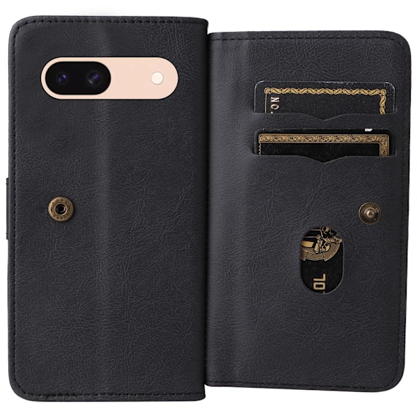 SKALO Google Pixel 8a 10-lokeroa Lompakkokotelo - Musta Black
