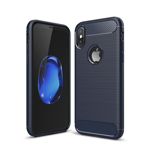 SKALO iPhone X/XS Armor Carbon Stöttåligt TPU-skal - Fler färger Blå