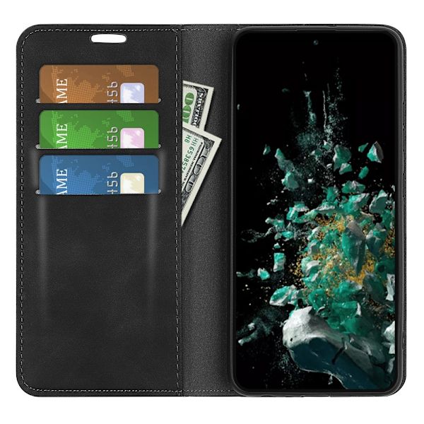 SKALO OnePlus 10T 5G Plånboksfodral i PU-Läder - Svart Svart